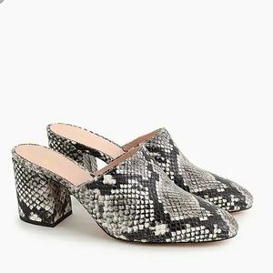 💥FLASH SALE💥 NIB J. Crew Leather Snakeskin Mule